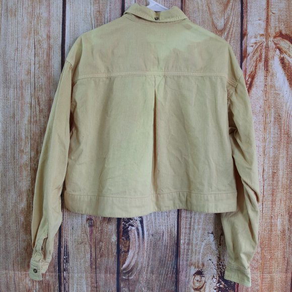 The North Face Jacket Womens Yellow Cropped Denim Jean Rare Coat 80's - Picture 2 of 7